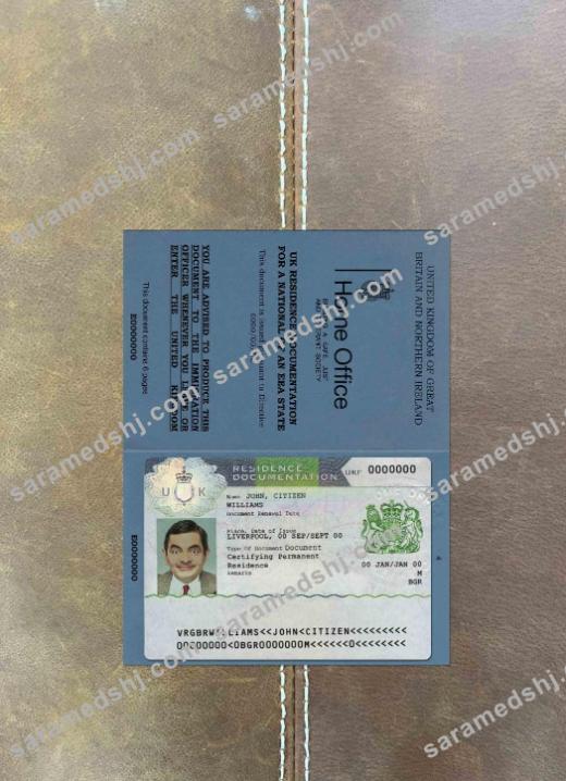 United Kingdom residence documentation 2 PSD templates (also with passport look) photolook